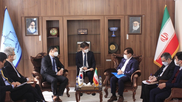 지난 12일 헤크마트니아 이란 법무부 차관을 만난 최종건 외교부 1차관 [이란 정부 홈페이지 캡처]