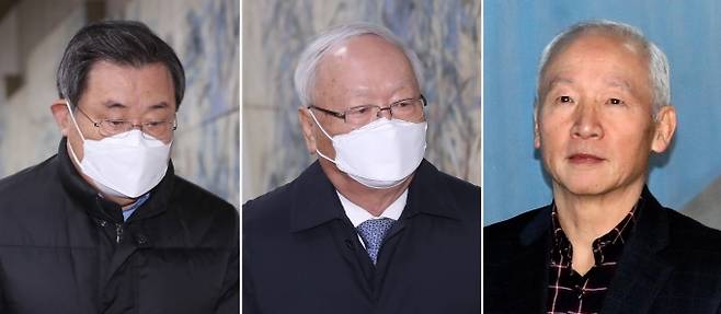왼쪽부터 이병기 전 국정원장, 이병호 전 국정원장, 남재준 전 국정원장 [사진=뉴시스]