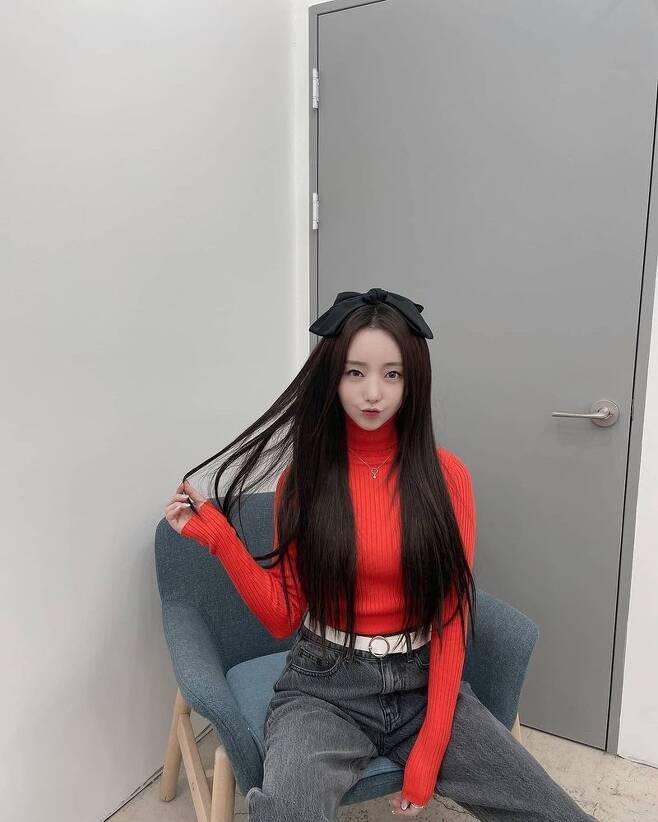 러블리즈 케이가 미모를 뽐냈다.사진=러블리즈  케이 SNS