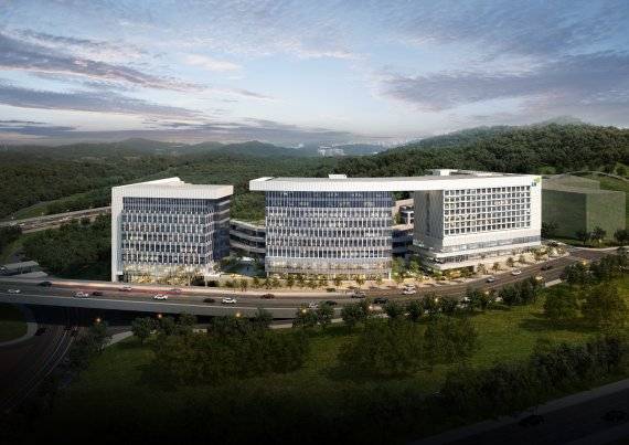 판교 제2테크토밸리 행복주택 및 기업성장센터 조감도