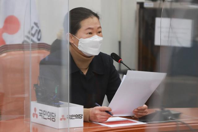 권은희 국민의당 원내대표가 14일 오전 국회에서 열린 최고위원회의에서 발언을 하고 있다. 뉴시스