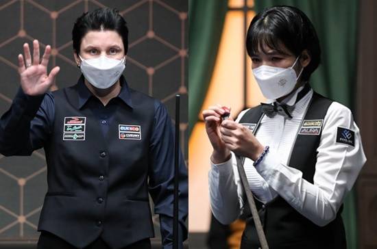 클롬펜하우어(좌)가 스롱피아비를 꺾고 1위로 결승에 진출했다.(사진=파이브앤식스)