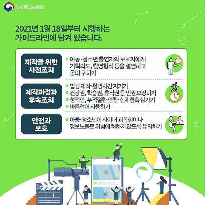 방송 출연 아동·청소년의 권익 보호를 위한 표준 제작 가이드라인 (방송통신위원회 제공) 2021.01.17/뉴스1