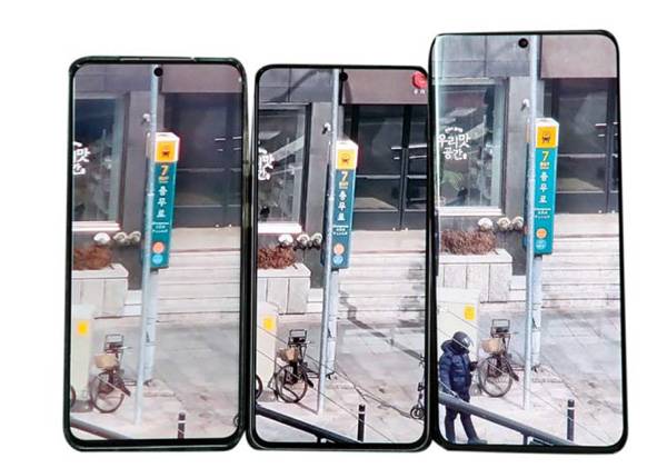 서울 중구 필동 매일경제신문 사옥에서 대각선으로 100여 m 떨어진 건너편을 10배 줌으로 당겨 찍은 모습. 인공지능(AI) 기능과 렌즈 차이로 선명함의 정도가 다르다. 갤럭시S20, 갤럭시S21, 갤럭시S21 울트라(왼쪽부터). [김호영 기자]