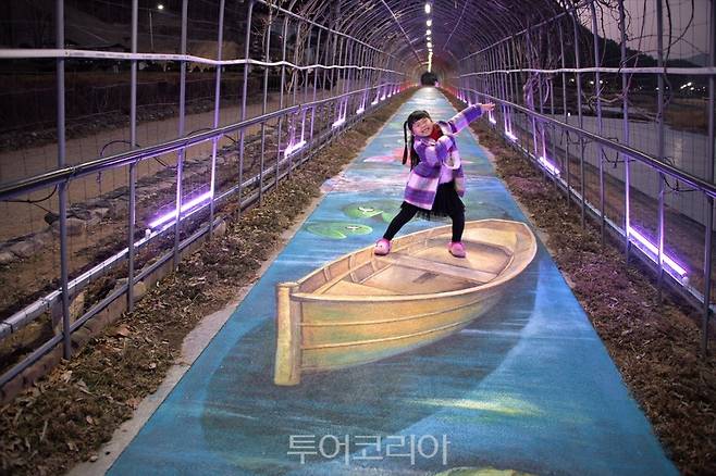 광양시 서천변 꽃 터널, 트릭아트 포토존