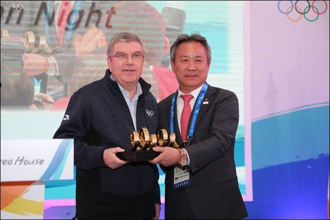 IOC 바흐 위원장-이기흥 대한체육회장. ⓒ 대한체육회