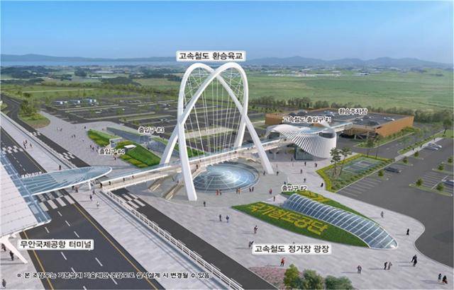 무안국제공항 고속철도 정차역 조감도. 전남도 제공