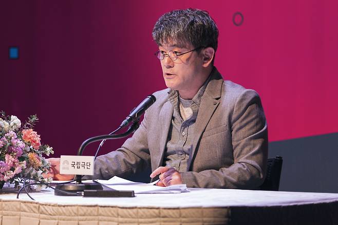 National Theater Company of Korea Artistic Director Kim Kwang-bo speaks during an online press event Monday. (NTCK)
