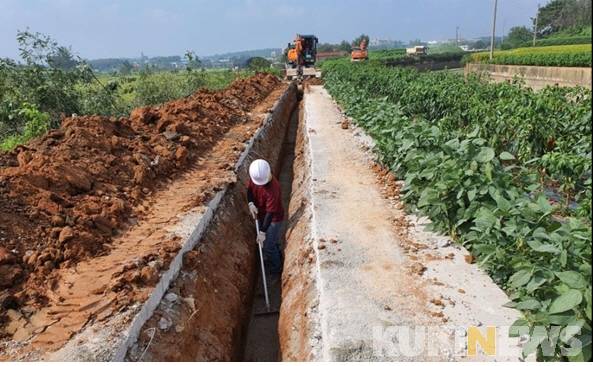 상수도 공사 모습.