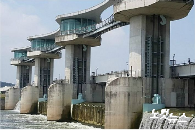 전남 나주 영산강 죽산보. 박요진 기자