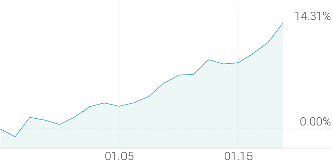 1개월 등락률 +14.31%