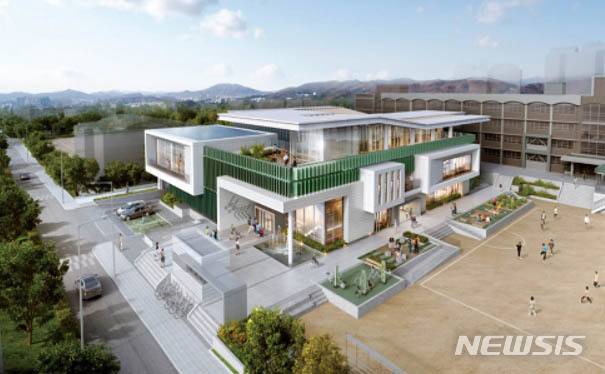 [광주=뉴시스] 광주 북구가 생활SOC 복합화 사업의 일환으로 건립을 추진 중인 풍향동 광주교육대학교 부지 내 반다비 복합체육센터 조감도. (사진=뉴시스DB) photo@newsis.com