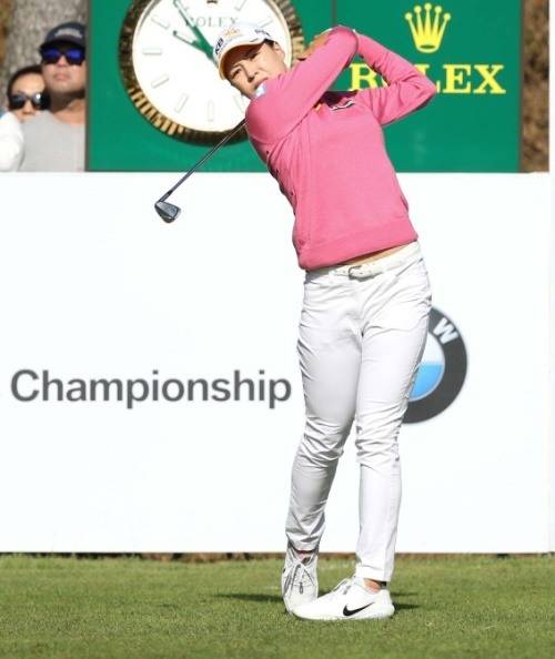 전인지가 지난 2019년 BMW챔피언십에서 샷을 하고 있다. [사진= KLPGA]