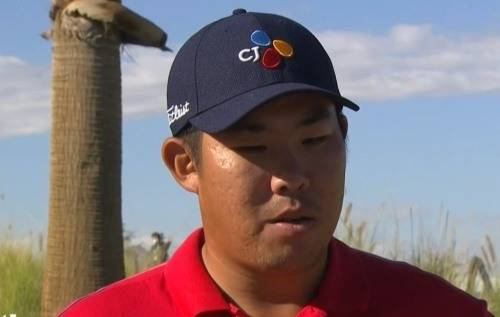 아메리칸익스프레스 첫날 경기를 마친 안병훈이 인터뷰하고 있다.