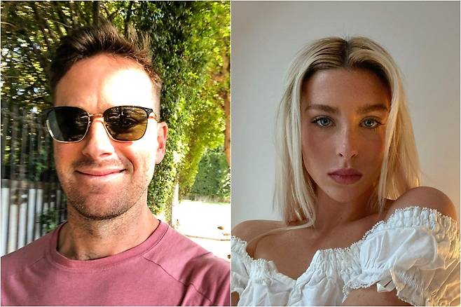 ▲ 아미 해머(왼쪽)와 파이지 로렌즈. 출처|아미 해머, 파이지 로렌즈 인스타그램