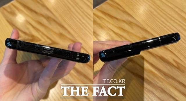 '갤럭시S21 울트라' 모델은 6.8인치 디스플레이가 적용됐음에도 만족스러운 그립감을 제공했다. /최수진 기자