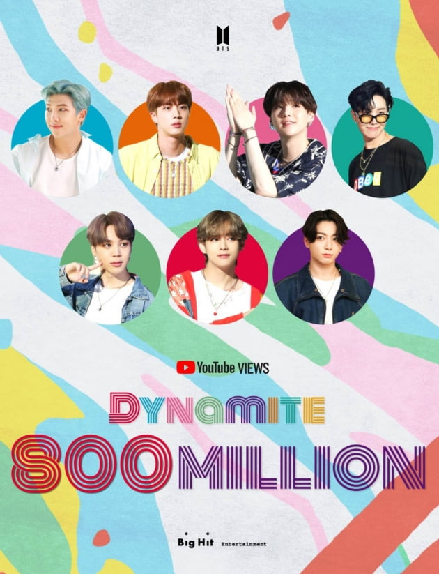 방탄소년단 'Dynamite' 뮤비 8억뷰 이미지./ 사진제공=빅히트 엔터테인먼트