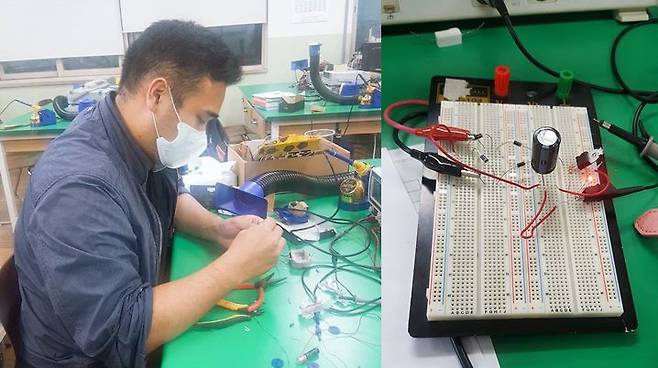 로봇경진대회 준비를 하는 김형정 씨 /본인 제공