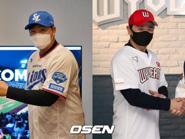 [사진] 삼성 오재일(왼쪽), SK 최주환. / 삼성 라이온즈, SK 와이번스 제공
