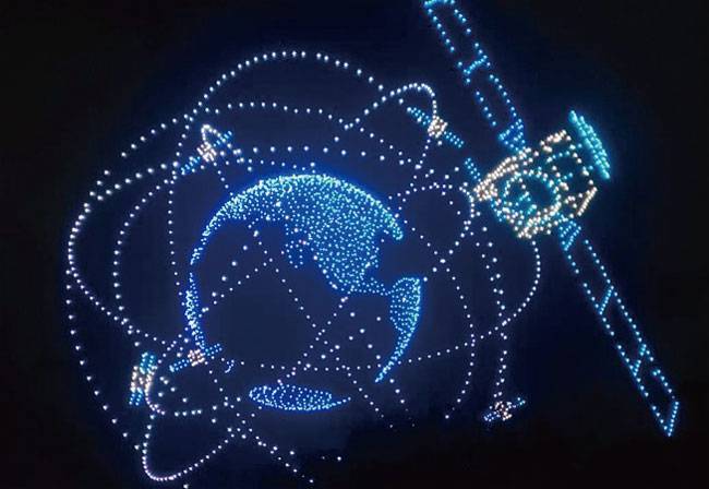 ‘다모다 인텔리전트 컨트롤 테크놀로지’가 펼친 드론 라이트쇼. 사진 기네스 월드 레코즈