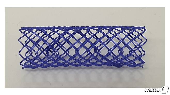 자가 팽창형 생분해성 소화기계 스텐트.(한국섬유개발연구원 제공)© 뉴스1