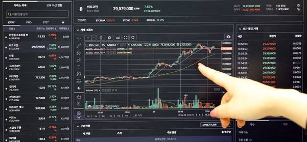 한 가상화폐 거래사이트의 비트코인 시세정보/연합뉴스