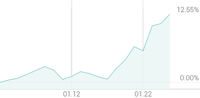 1개월 등락률 +12.87%