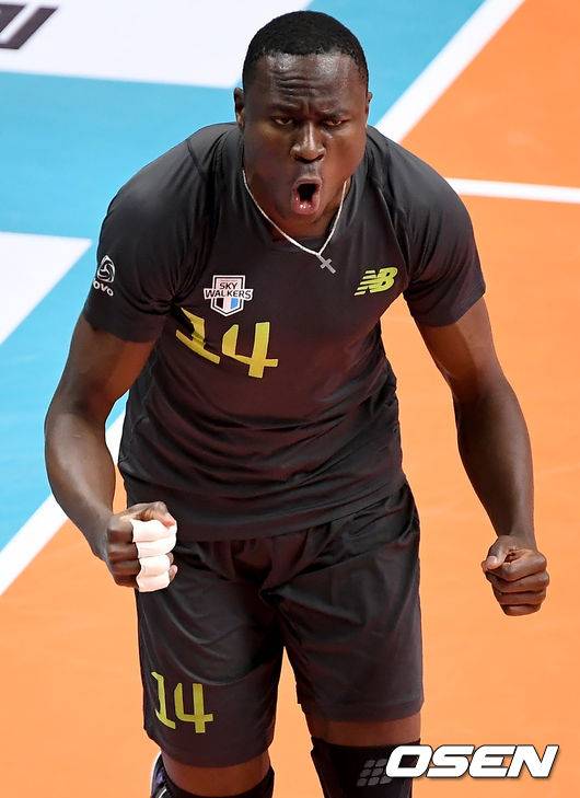 [OSEN=김성락 기자] 현대캐피탈 다우디가 득점에 기뻐하고 있다./ksl0919@osen.co.kr