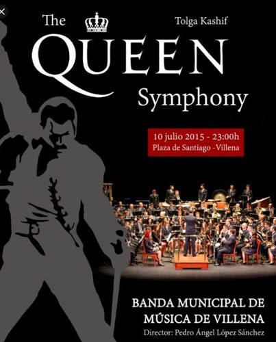 퀸 음악을 모티브로 톨가 카쉬프가 작곡한 교향곡 콘서트 ‘퀸심포니 공연’의 포스터