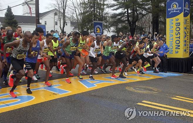 2019년에 열린 보스턴 마라톤 [AP=연합뉴스 자료사진]
