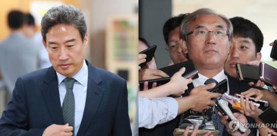 이규진 전 양형위원회 상임위원(왼쪽)과 이민걸 전 법원행정처 기획조정실장(오른쪽). 연합뉴스