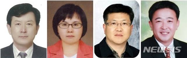 [괴산=뉴시스]강신욱 기자 = 공무원노동조합 괴산군지부는 공무원이 뽑은 존경하는 간부공무원에 양희근 기획홍보담당관, 신미선 주민복지과장, 김진성 안전건설과장을, 우수 군의원에 신송규 의원(사진 왼쪽부터)을 각각 선정했다고 28일 밝혔다.(사진=괴산군 제공) 2021.01.28. photo@newsis.com