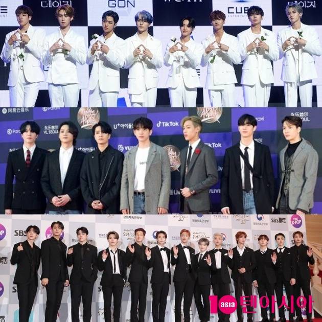 그룹 펜타곤-갓세븐-세븐틴(위부터) /사진 = 텐아시아 사진DB