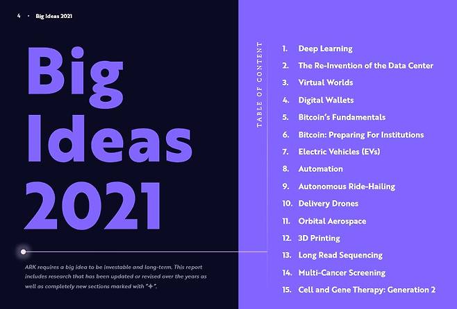 아크인베스트 사이트에 접속하면 누구나  '빅아이디어 2021' 자료집의 풀버전을 무료로 다운받아 읽어볼 수 있다.