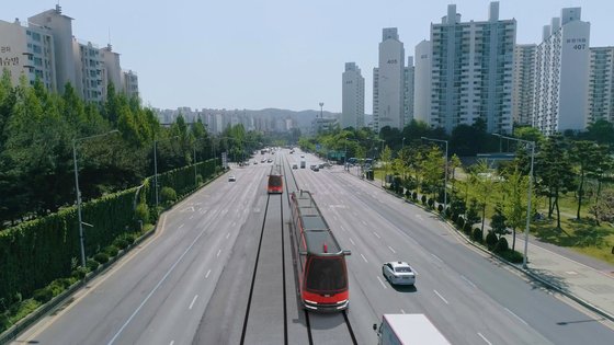 대전시가 제작한 도시철도 2호선 트램(노면전차) 홍보영상 장면. 연합뉴스