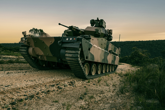 The AS-21 Redback, an infantry fighting vehicle developed by Hanwha Defense, is one of two final bids for the Australian Army's Land 400 Phase 3 Project. The vehicle was revealed in Australia for the first time on Jan. 12, and will undergo evaluation tests starting February. [HANWHA DEFENSE]