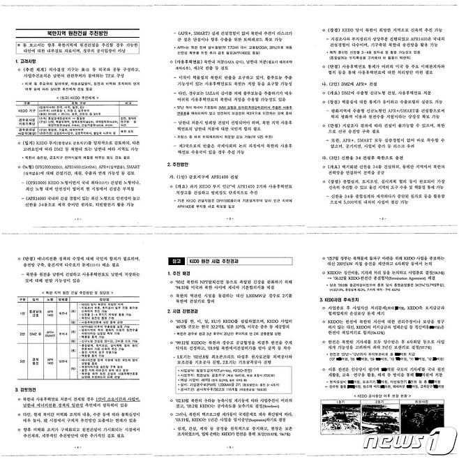 산업통상자원부는 1일 6쪽짜리 '북한 원전 건설 문건' 관련 자료 원문을 공개했다. 산업통상자원부는 "남북 경협이 활성화될 경우를 대비해 아이디어 차원에서 검토한 자료이며, 추가적인 검토나 외부에 공개된 적이 없이 그대로 종결됐다＂고 밝혔다. (산업통상자원부 제공) 2021.2.1/뉴스1