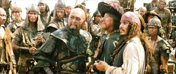 영화 캐리비안의 해적의 한 장면.