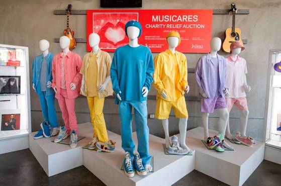 The BTS outfits offered on MusiCare's Benefit Auction [YONHAP]