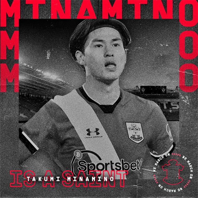 리버풀 일본인 공격수 미나미노 다쿠미가 남은 시즌 사우스햄튼에 임대된다. 사진=사우샘프턴FC 공식 SNS
