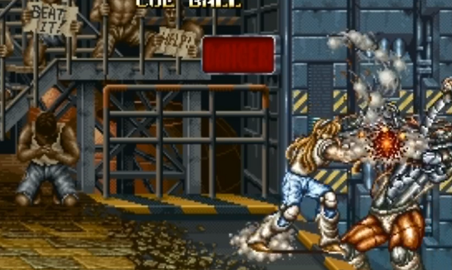 (그후 다시 과감하게 공격하여 난간 아래로 밀어넣으면...)