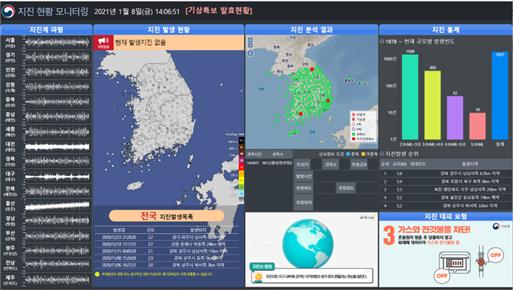 24시간 지진발생 상활 설명 유튜브. 기상청 제공