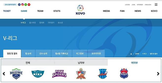 스타급 유명 여자배구 프로팀 선수가 극단적인 선택을 해서 경찰이 수사에 나섰다 [사진=KOVO 한국배구연맹 홈페이지]