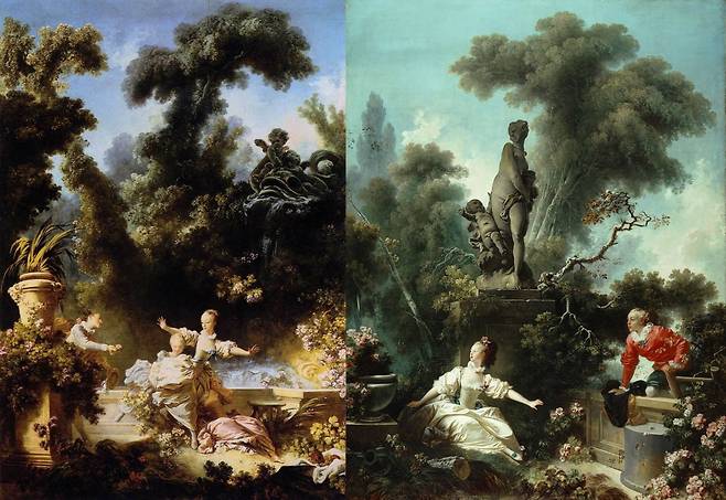 왼쪽부터 프라고나르 작 '구애' '밀애'© 뉴스1