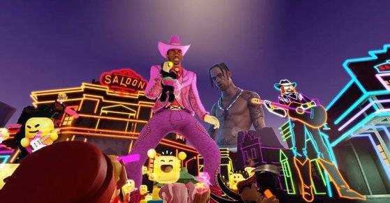 오픈월드 게임 플랫폼 로블록스에서 열린 가상 콘서트 '릴 나스 엑스 콘스트 익스피리언스'. [사진 로블록스]