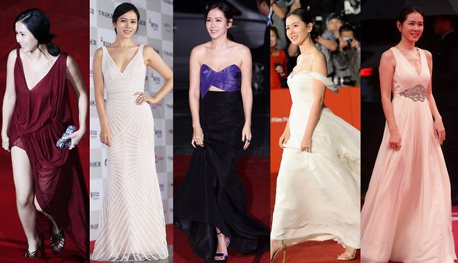 ‘국민여배우’ 손예진의 드레스 자태. 경향신문 DB