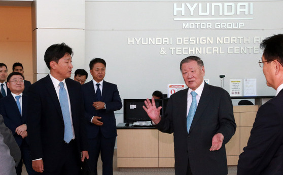 Chung Mong-koo, honorary chairman of Hyundai Motor Group, in a photo taken in 2016 at the group's design center in California. [HYUNDAI MOTOR]