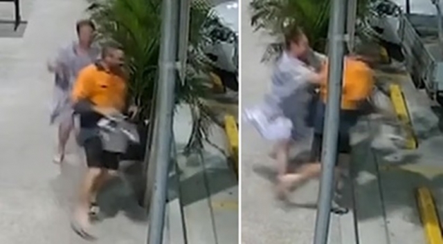 도망치는 도둑을 붙잡는 할머니의 모습. 유튜브 캡처