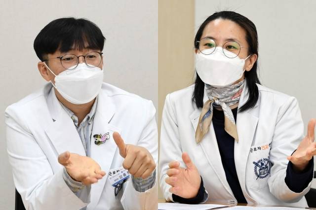 강충원 서울서부근로자건강센터장(왼쪽)과 임지영 심리상담사가 지난 17일 서울 강서구의 센터 사무실에서 국민일보와 인터뷰하고 있다. 윤성호 기자