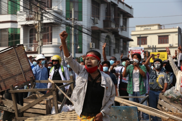 미얀마 반쿠데타 시위. EPA연합뉴스